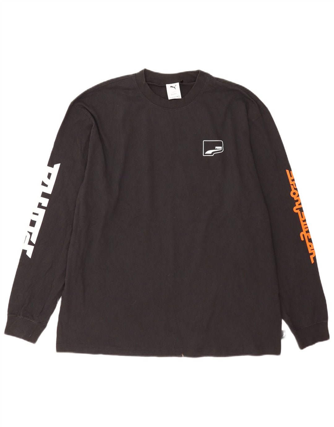 Puma Hombre Gráfico Top Manga Larga Grande Algodón Negro