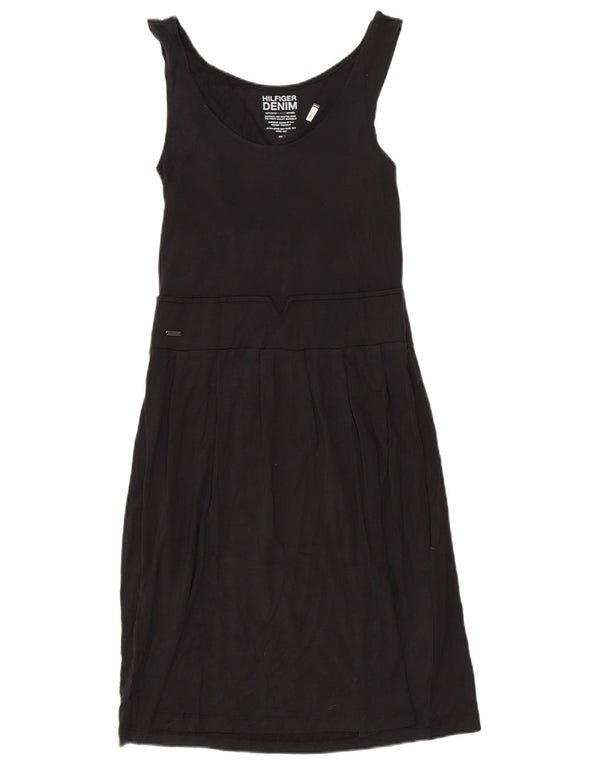 Tommy Hilfiger Vestido básico sin mangas para mujer UK 10 Small Viscosa negra