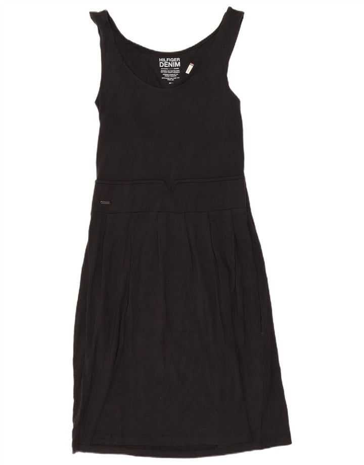 Tommy Hilfiger Vestido básico sin mangas para mujer UK 10 Small Viscosa negra