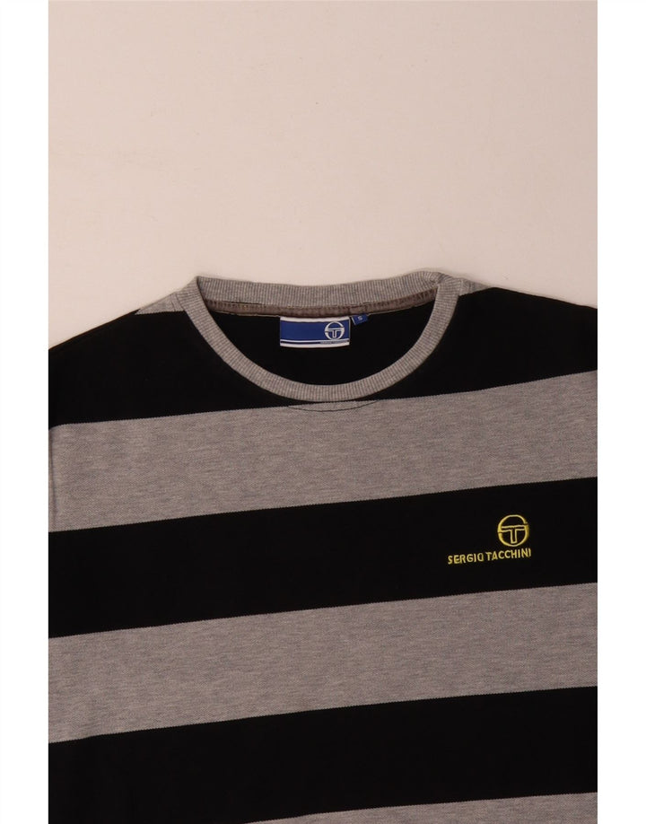 SERGIO TACCHINI Sudadera Hombre Jersey Small Gris Rayas Algodón