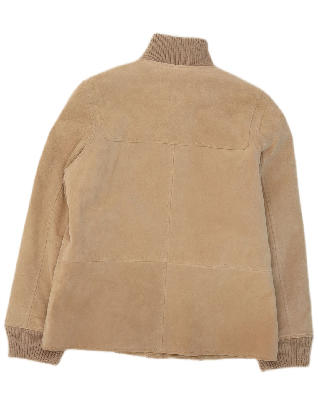 Castro Chaqueta Bomber de Ante para Mujer UK 40 Grande Cuero Beige
