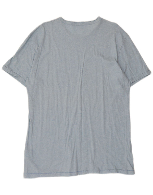 Benetton Camiseta Gráfica Para Hombre Top 2XL Algodón Azul