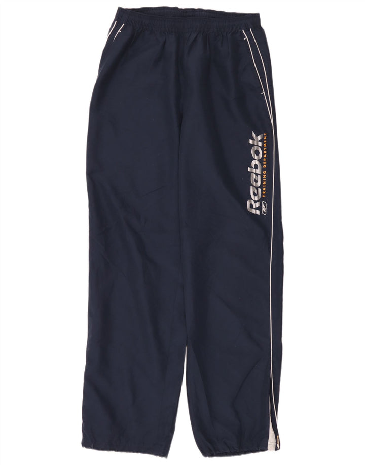 Reebok - Pantalón de chándal gráfico para hombre, talla grande, poliéster, azul marino