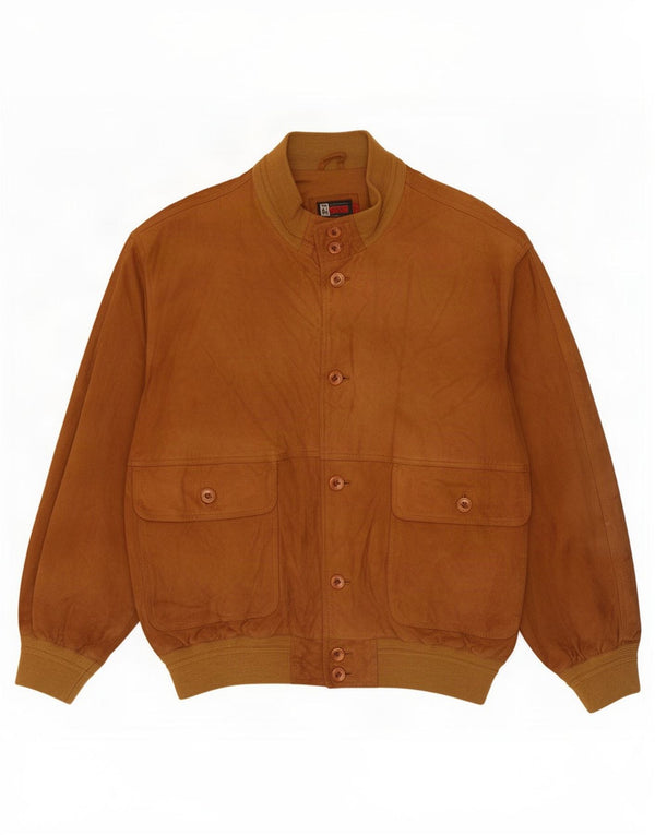 Danilo Trevigliani Chaqueta bomber de ante para hombre IT 52 XL Cuero marrón