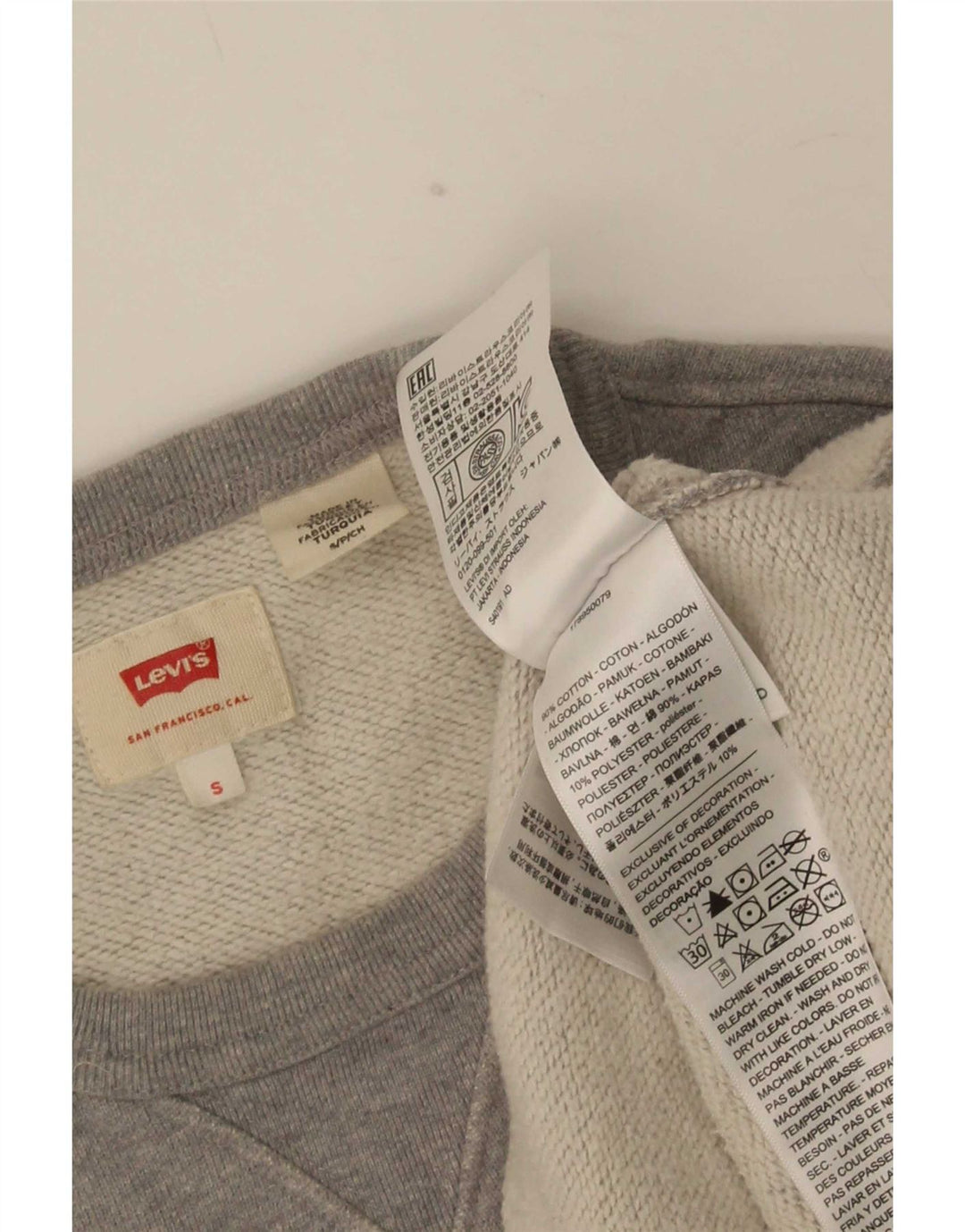 Levi's Hombre Sudadera Gráfica Jumper Small Gris Algodón