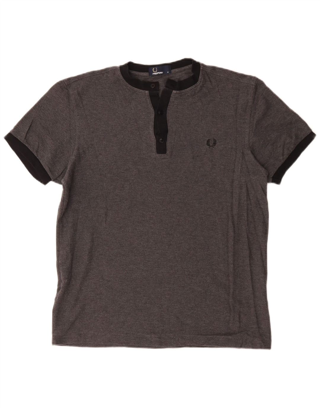 Camiseta Fred Perry Hombre Top Algodón Gris Medio