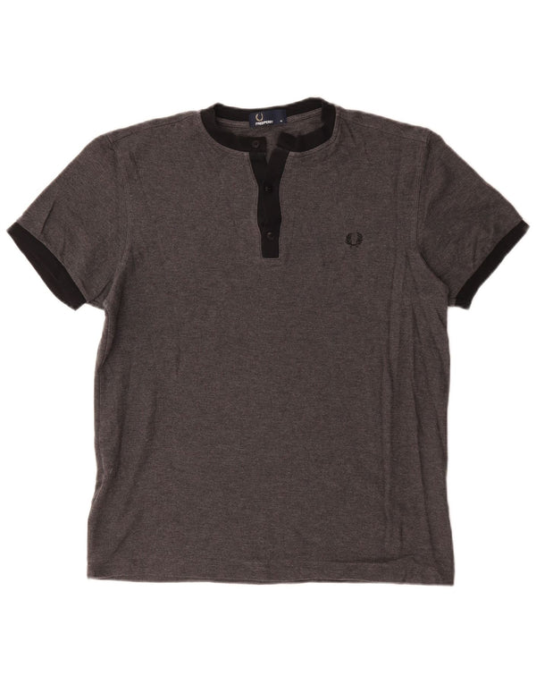 Fred Perry Mens T-Shirt Top Medium Grey Cotton