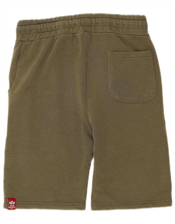 ALPHA INDUSTRIES Pantalones cortos deportivos para hombre Algodón caqui medio