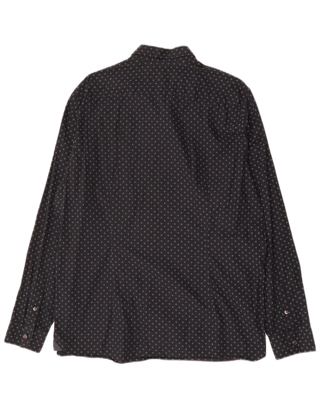 Ted Baker Camisa para hombre Talla 6 2XL Algodón geométrico negro