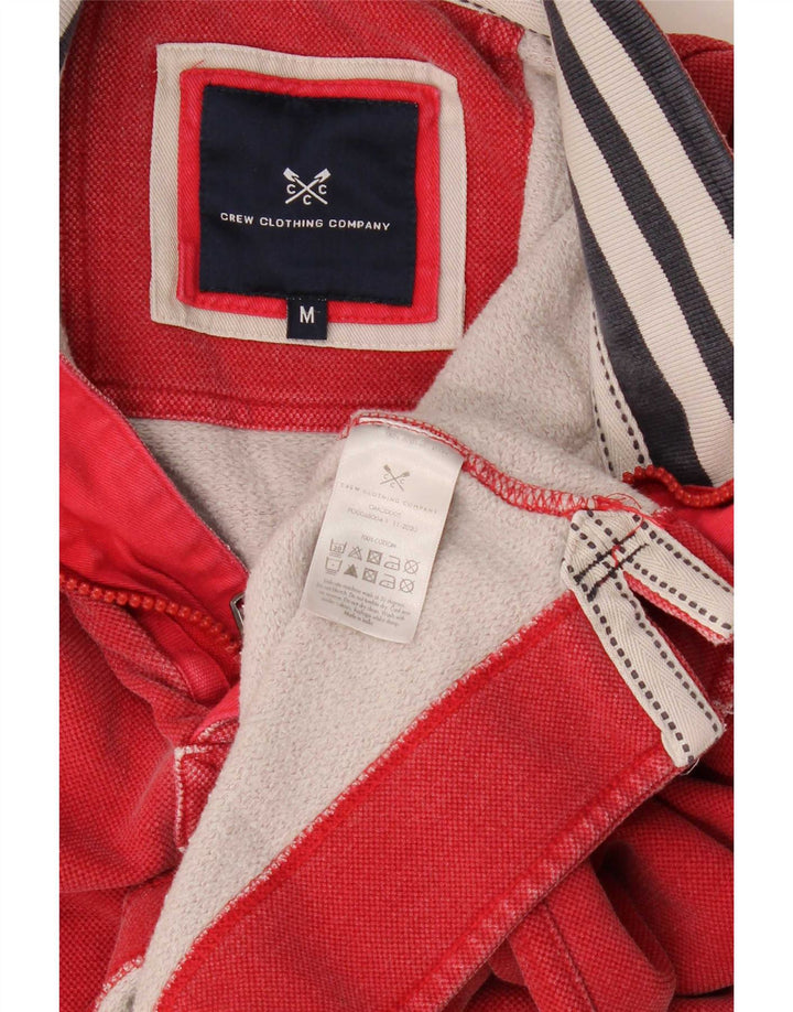 Crew Clothing - Sudadera con cuello y cremallera para hombre, jersey de algodón rojo mediano