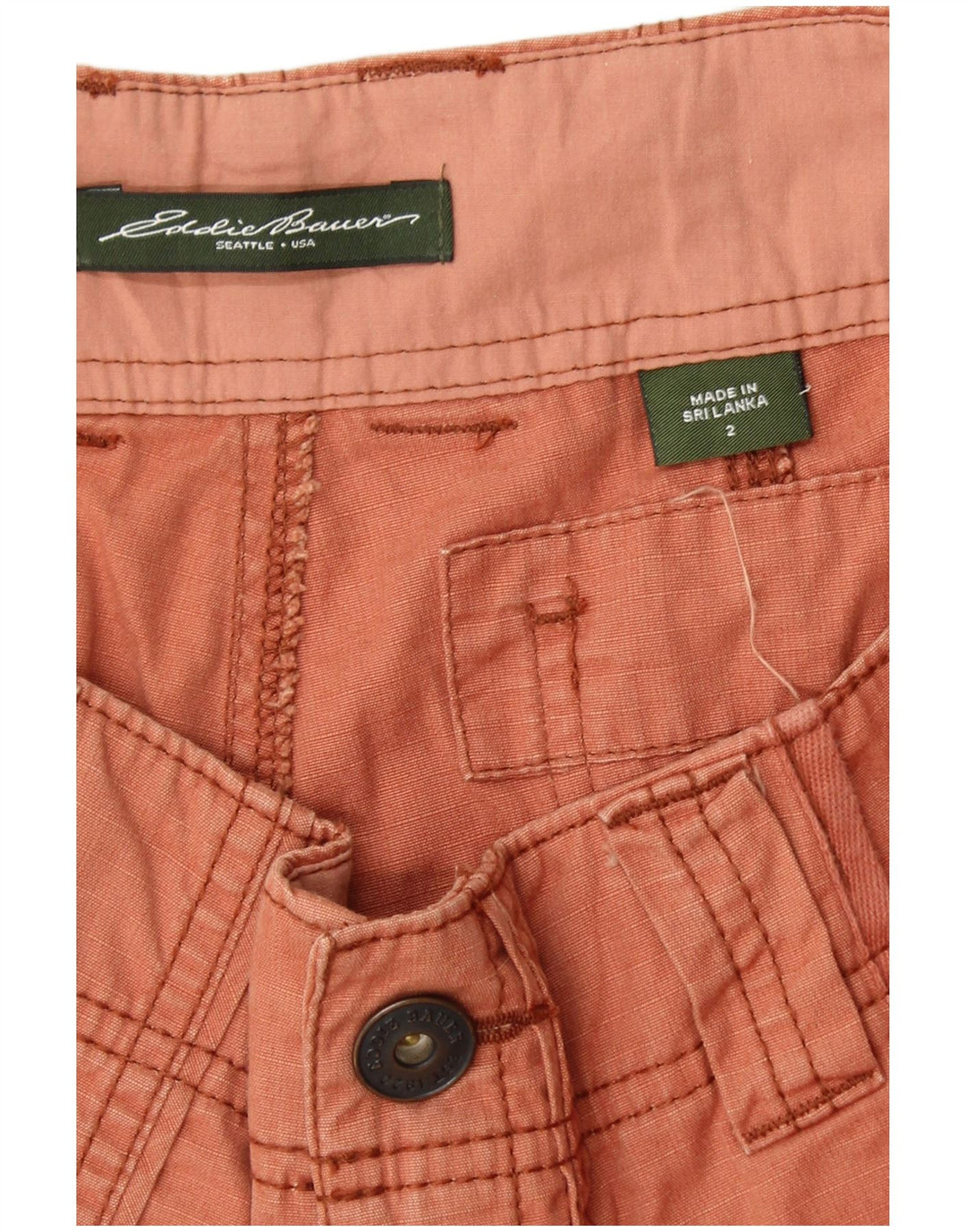 EDDIE BAUER Pantalones cortos cargo para mujer US 2 XS W28 Algodón naranja