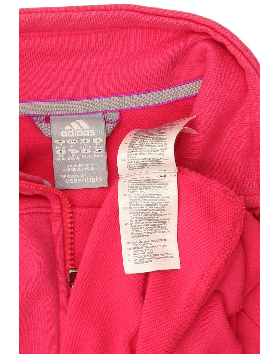 Adidas - Chaqueta de chándal para mujer, talla 12/14, algodón rosa medio