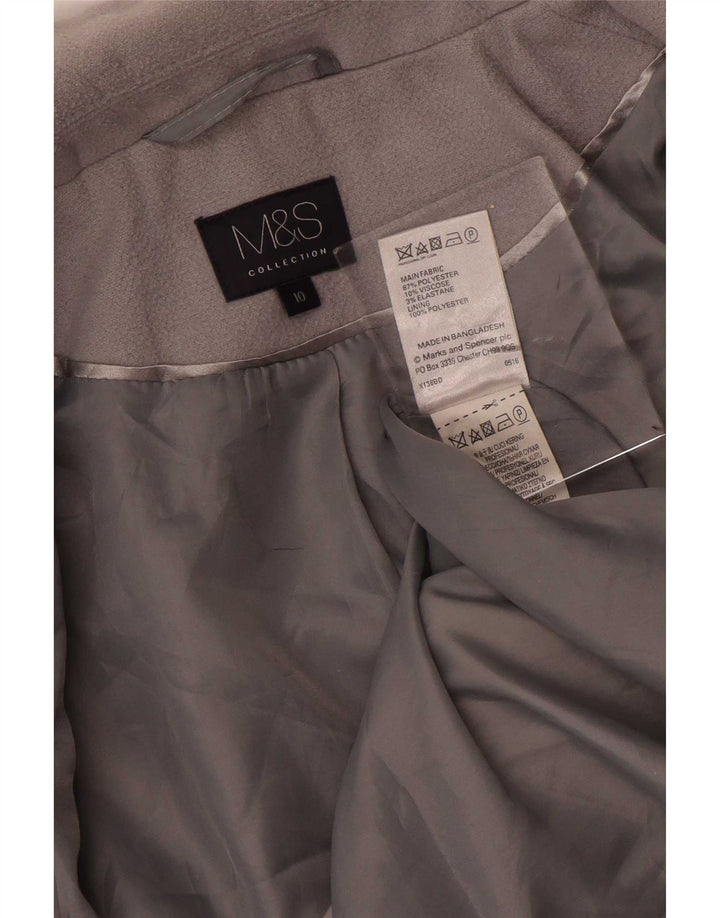 Marks & Spencer Abrigo abierto para mujer UK 10 Pequeño Poliéster gris