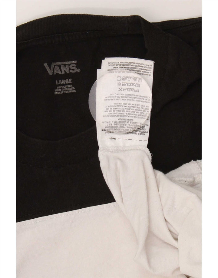 Vans Hombre Camiseta Top Large Blanco Colorblock Algodón