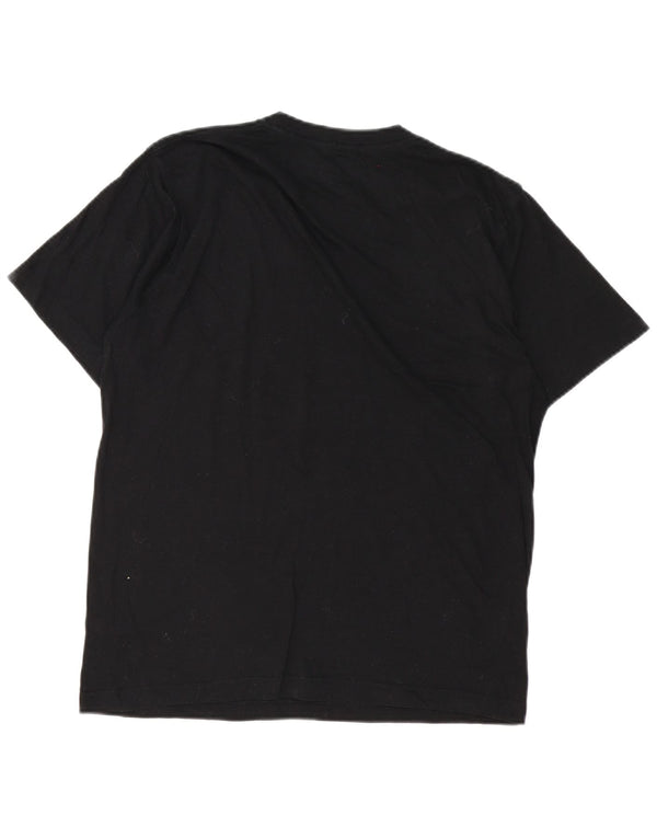 Reebok - Camiseta para hombre, talla grande, algodón negro