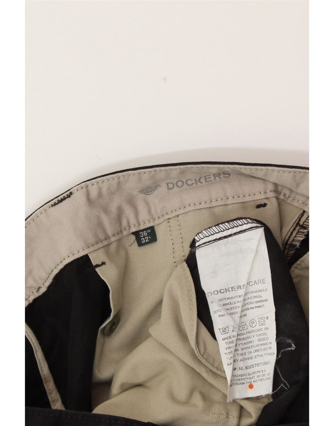 DOCKERS Pantalón chino recto para hombre W36 L32 Algodón negro