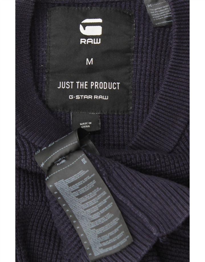 G-Star Hombre Jersey De Cuello Redondo Jersey De Algodón Color Block Azul Marino Medio