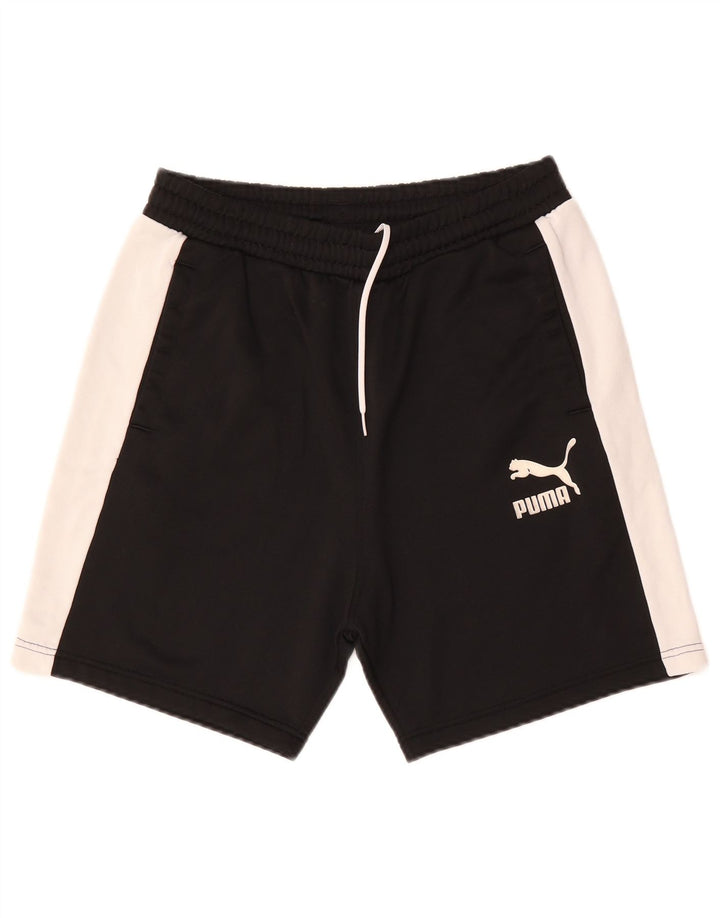 PUMA Pantalones cortos deportivos para hombre Poliéster color block mediano negro