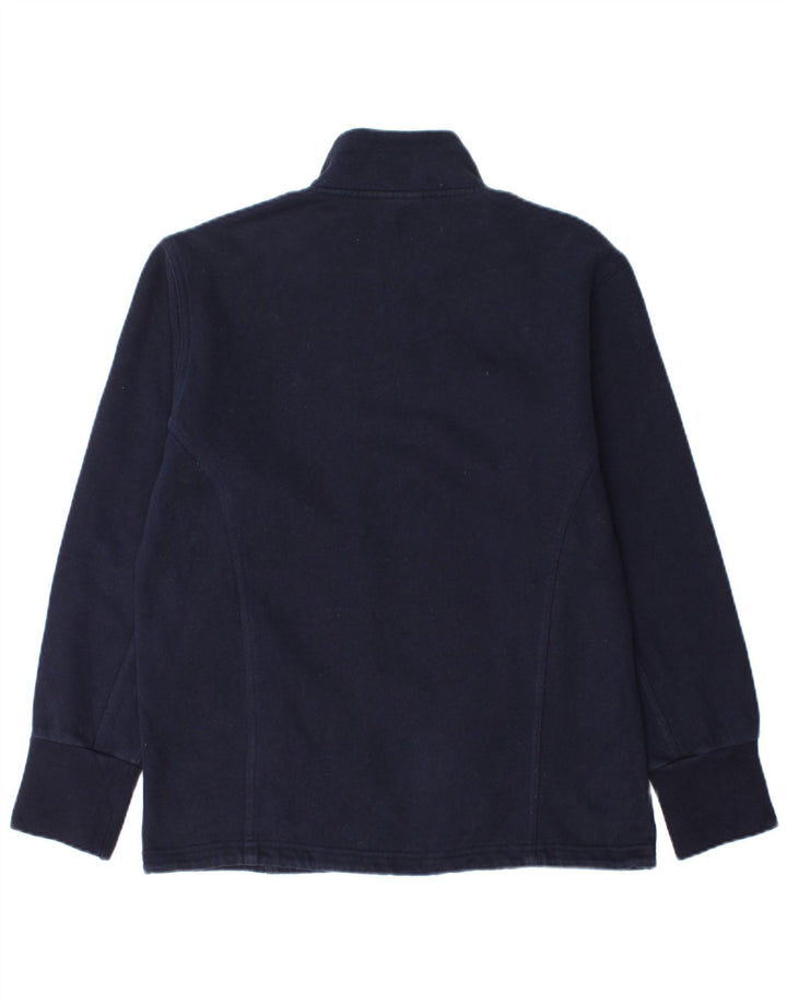 Reebok Mujer Zip Neck Sudadera Jumper UK 12 Medium Azul Marino Algodón