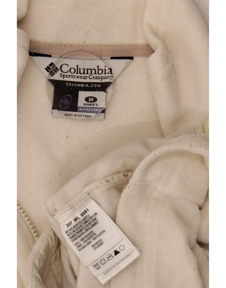 Columbia - Chaqueta polar para mujer (talla 40), poliéster blanco mediano