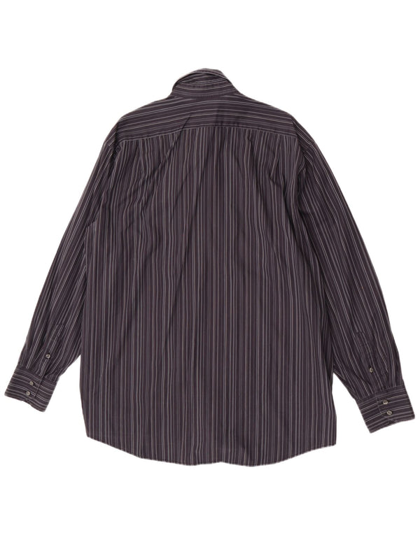 Camisa Lacoste Hombre Talla 45 XL Algodón Rayas Negras