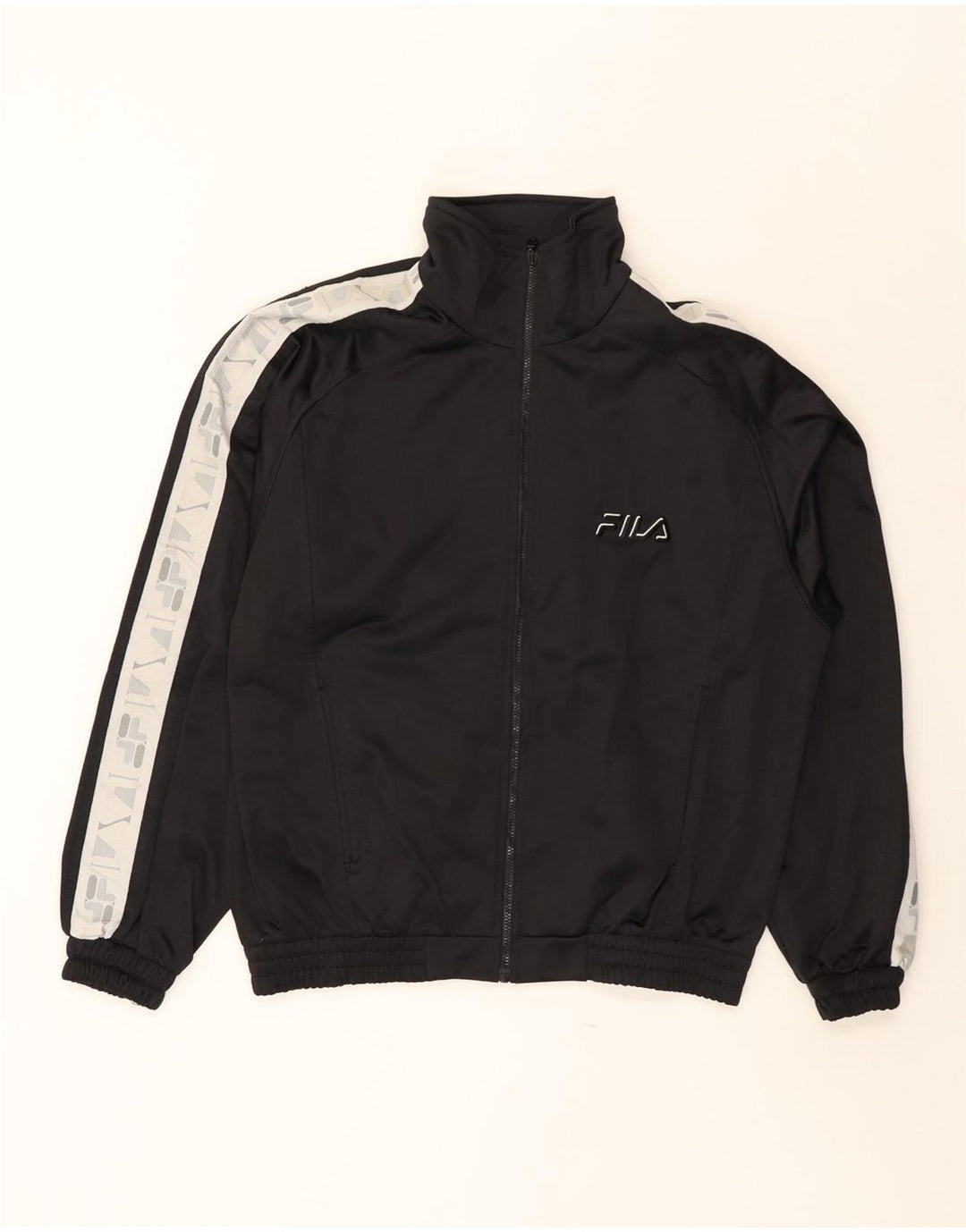 Fila Chaqueta superior de chándal con gráfico para mujer IT 42 Medium Black Colourblock