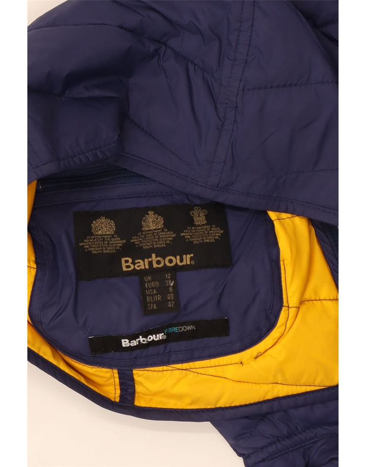 Barbour Chaqueta Acolchada Con Capucha Para Mujer UK 12 Medium Azul Marino