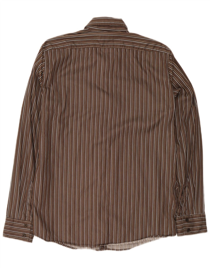 Camisas HUGO BOSS Hombre | Camisa de algodón con rayas diplomáticas marrón medio