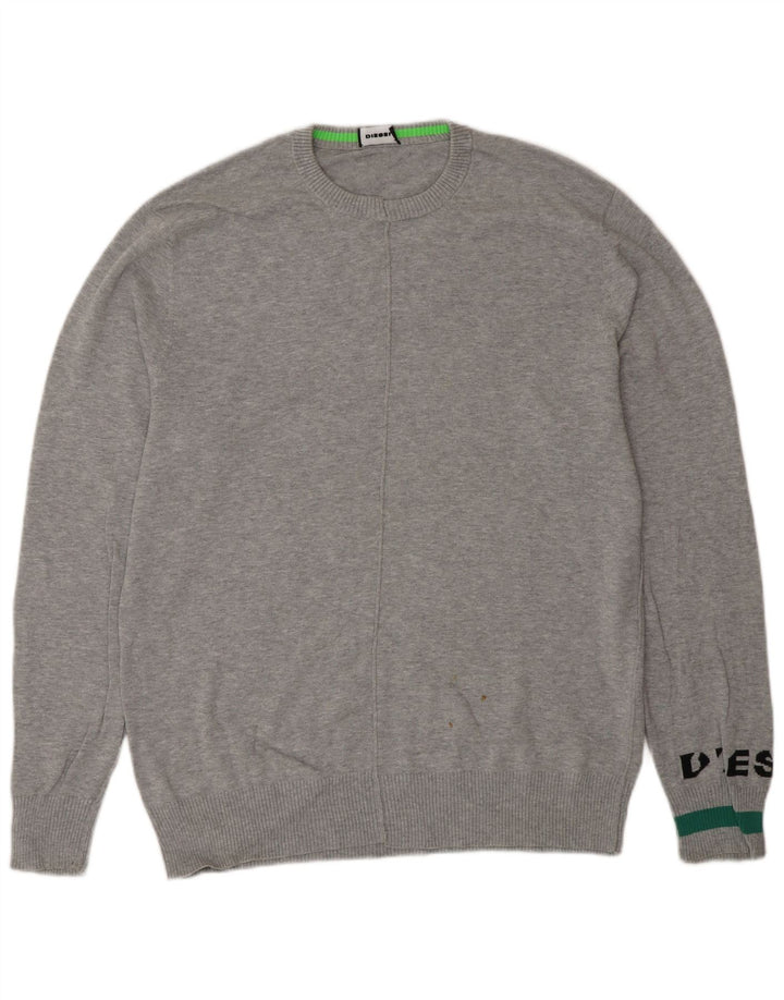 DIESEL Jersey con cuello redondo y estampado gráfico para hombre Algodón gris grande