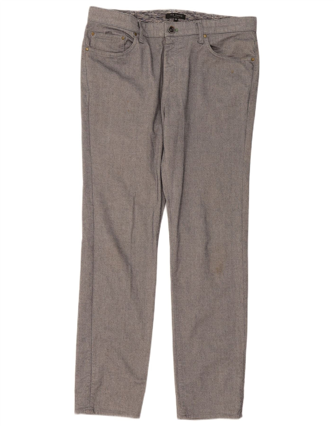 Ted Baker Pantalones informales ajustados para hombre W32 L30 Algodón gris