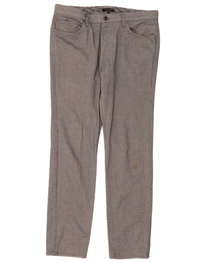 Ted Baker Pantalones informales ajustados para hombre W32 L30 Algodón gris