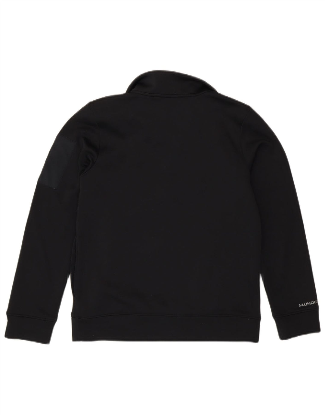 Under Armour Sudadera con cremallera y cuello para niños, talla mediana, color negro, 9-10 años