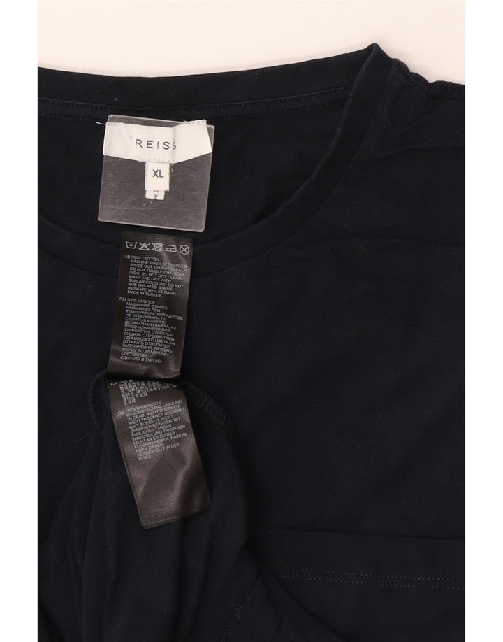 Reiss Hombre Top Manga Larga XL Azul Marino Algodón