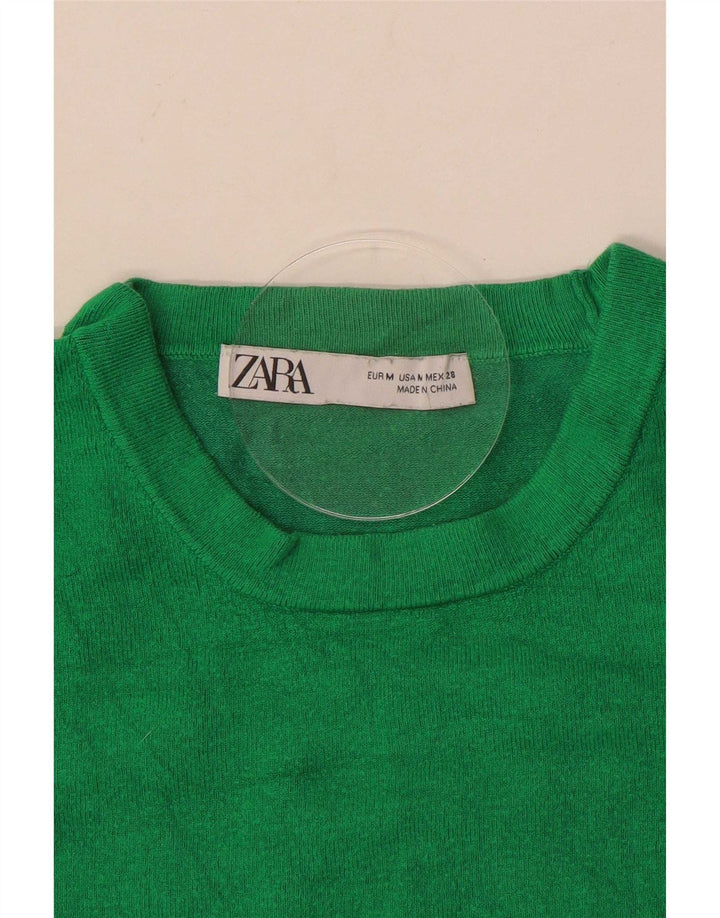 Zara Mujer Blusa Top UK 42 Verde Medio