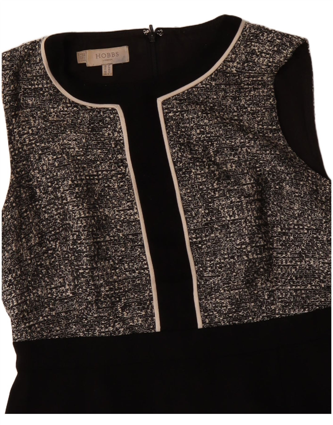 Hobbs Vestido tubo sin mangas para mujer UK 40 Mediano Poliéster moteado negro
