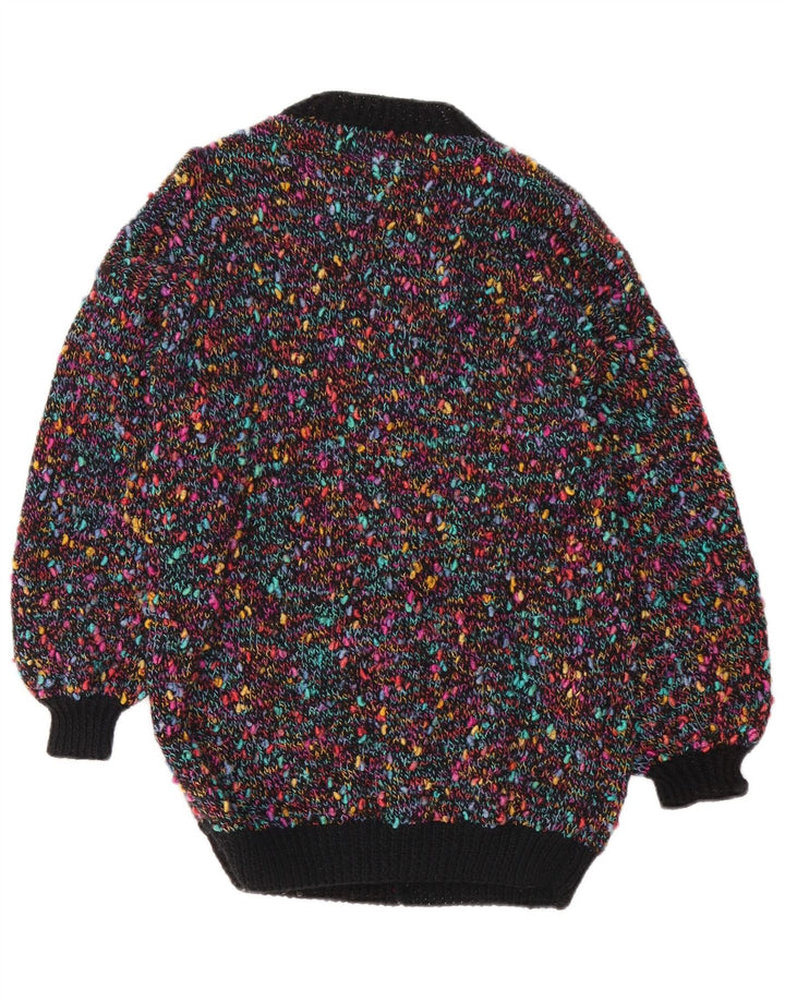 Vintage mujer Cardigan suéter Reino Unido 14 medio multicolor moteado