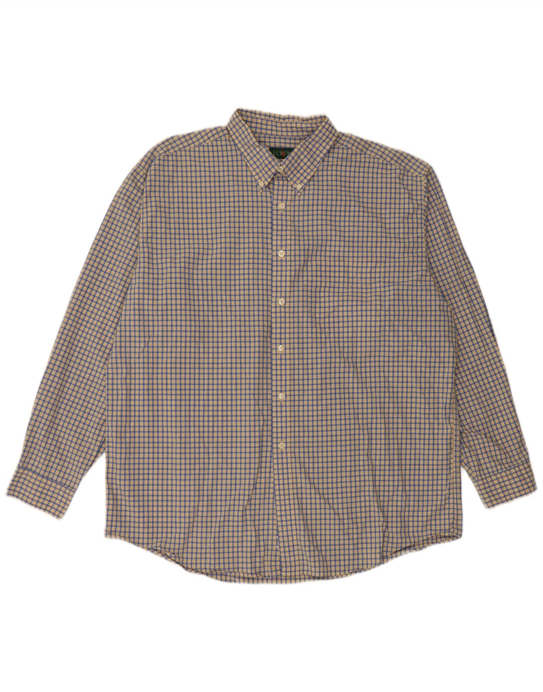J. CREW Camisa para hombre XL Algodón a cuadros amarillos