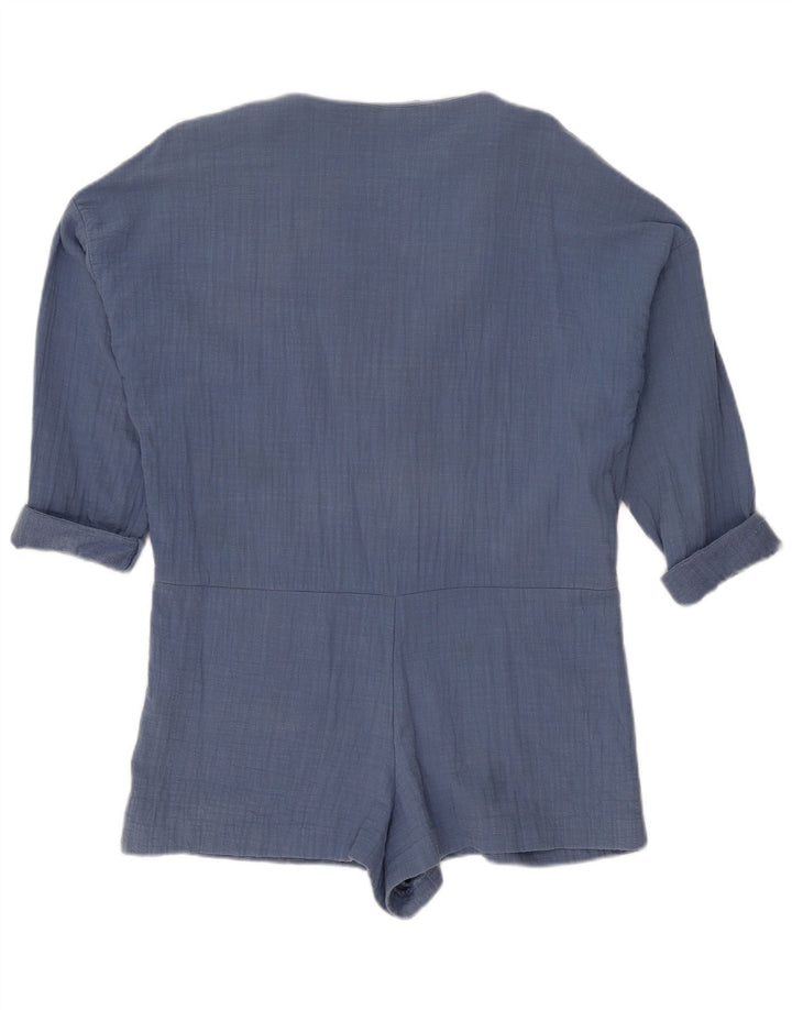 Zara Mujer Mono Corto Extragrande UK 10 Small Azul