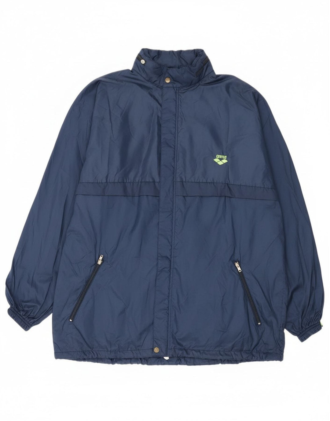 Arena Chaqueta impermeable con capucha para hombre UK 42 XL Poliamida azul marino