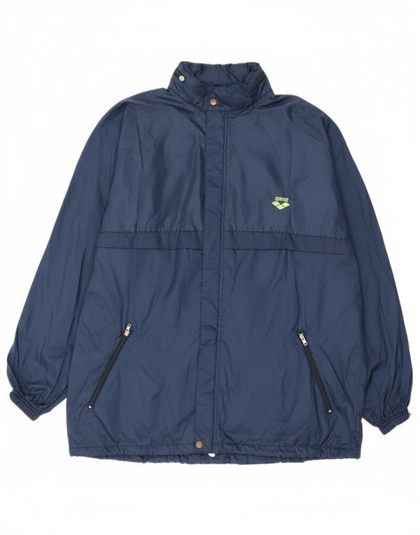 Arena Chaqueta impermeable con capucha para hombre UK 42 XL Poliamida azul marino