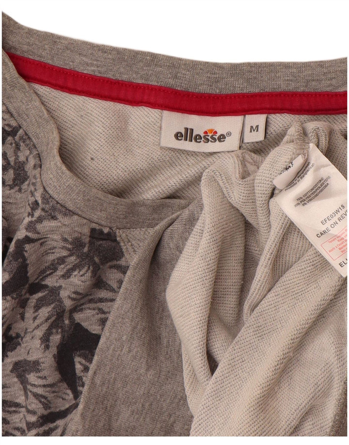 Ellesse - Sudadera extragrande para mujer, talla 40, algodón floral, color gris medio