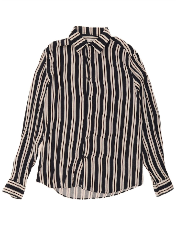 Camisa Reiss Hombre Medium Azul Marino Rayas Viscosa