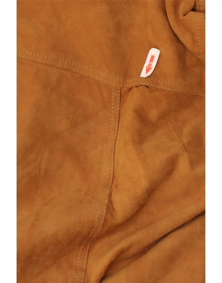 Vintage hombres ante bomber chaqueta IT 62 6XL cuero marrón