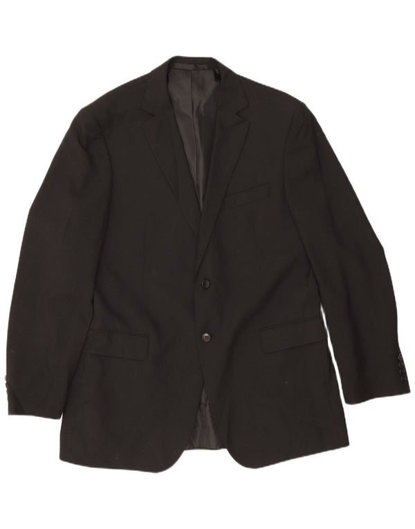 Marks & Spencer Chaqueta tipo blazer de 2 botones para hombre UK 42 Grande Poliéster negro