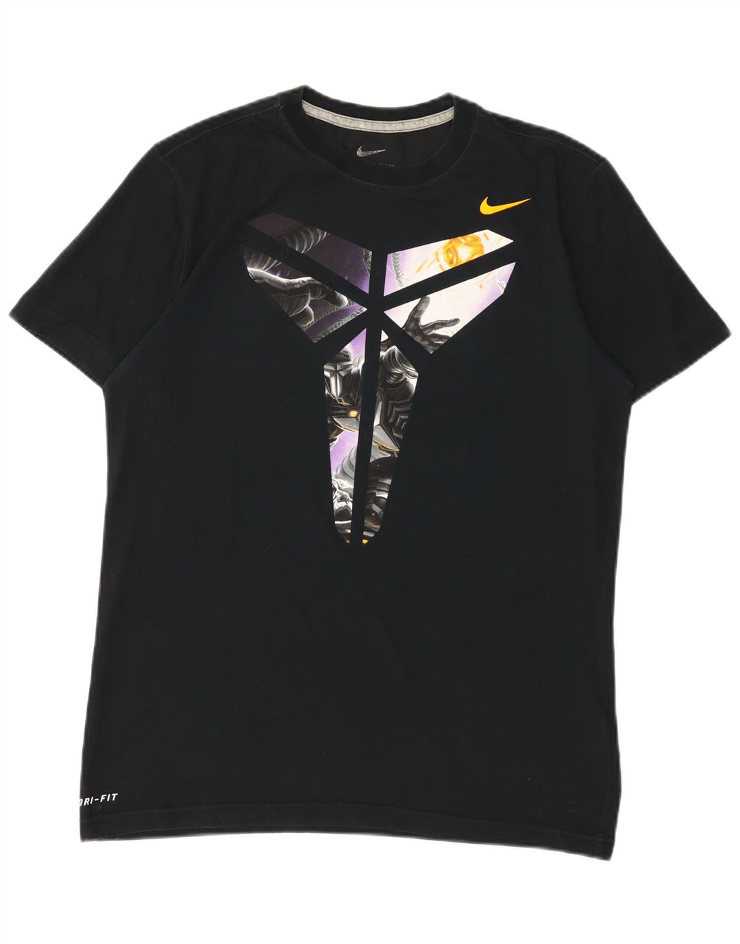 Nike Dri Fit Graphic Camiseta para hombre, talla mediana, algodón negro