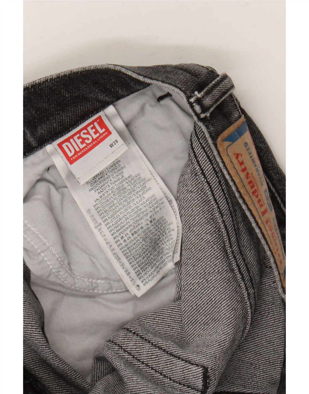 Diesel Vaqueros Slim Para Hombre W29 L31 Algodón Gris