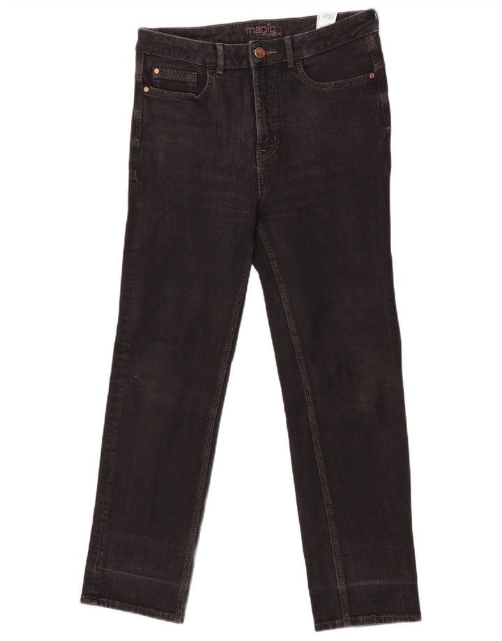 Marks & Spencer Vaqueros rectos para mujer UK 12 Medium W32 L27 Algodón negro
