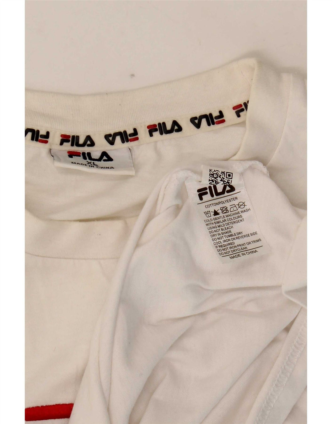 Fila Camiseta gráfica para hombre Top XL Algodón blanco