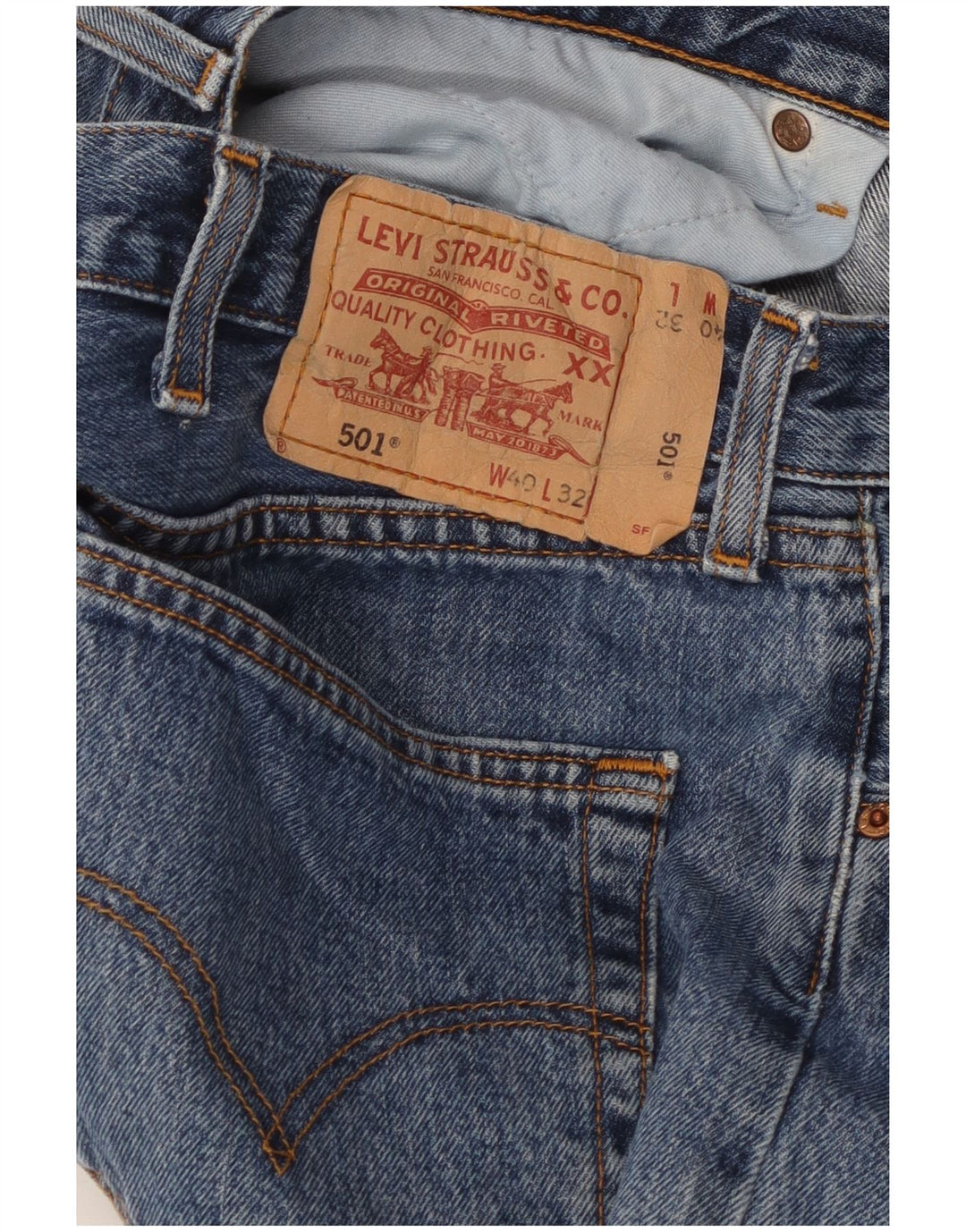 LEVI'S Jeans rectos 501 para hombre W40 L29 Algodón azul
