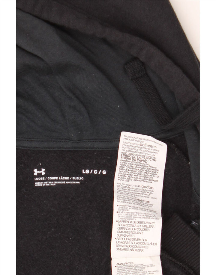 Under Armour Sudadera con capucha y cremallera para hombre, talla grande, algodón negro